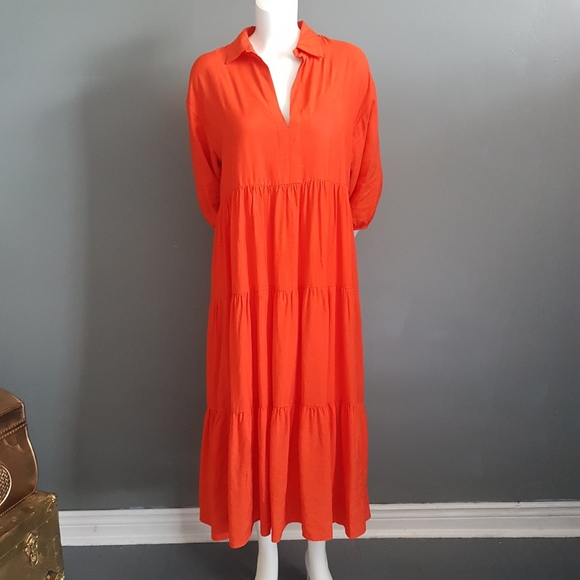 Zara Dresses & Skirts - Zara Flowy Linen Blend Maxi Dress